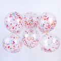 Set mit 6 klaren Latexballons gefüllt mit buntem rundem Konfetti für Partydeko - Transparente bunte Konfetti