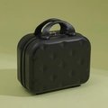 Black 14-inch mini hardshell vanity case with textured diamond pattern and dual handles - Black