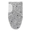 Gray newborn swaddle blanket with milk bottle print and matching infant hat set - Grey Milk Bottle Pattern Swaddle