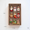 9-piece glass Christmas ornament set including Santa and Snowman in a display box - Teddy Bear And Train Theme (Style C)