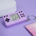 Mini console Tetris viola portachiavi con pulsanti tattili e schermo di gioco classico - Rettangolare Viola Profondo