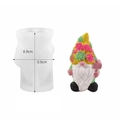 Moule silicone nain de Pâques avec chapeau à fleurs pour bougies DIY de 8,9 cm - Gnome succulente