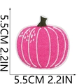 Pink pumpkin ghost embroidery patch for Halloween decor with 5.5cm size scale display - No.11 (Large)