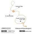 Gold plated stainless steel sun slave bracelet with adjustable chain and size parameters - Sun-Shaped Rhinestone Style (JDB0212233)