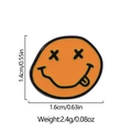 Spilla smaltata con faccina gialla sorridente con specifiche di peso e dimensioni - Stile Cuore Sorriso Giallo (C2091-4)