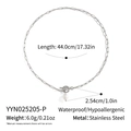 Dettaglio collana con perle in acciaio inossidabile con chiusura OT e misure tecniche - Argento(YYN025205-P)
