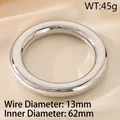 Bracelet jonc en acier inoxydable argent poli, diamètre 62mm et largeur 13mm - Extra Épais Massif Couleur Acier (KB188553-GC)