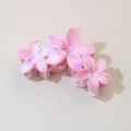 Three-piece set of pink and purple floral hair claws with elegant marble texture - #23abs Pinkish Purple - Three Flowers / Bulk (No Packaging)
