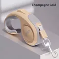 Retractable pet leash in champagne gold with ergonomic handle and 3m durable cord - 3 Meters / Champagne Gold