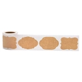 Étiquettes adhésives en papier kraft brun en rouleau avec diverses formes vintage - Style 2 (ZC15) / 300 Pcs/Rouleau