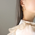 Elegant gold irregular heart-shaped hook earrings for women in a minimalist Korean style - Large