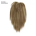 Brunette and Butter Blonde mixed hair extensions piece with a fountain ponytail claw clip - Brunette / Butter Blonde