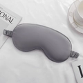Silky dark grey sleep mask with elastic strap for travel and home light blocking - Gray