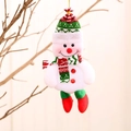 Festive snowman plush ornament with striped knit hat and red boots for Christmas decor - Snowman
