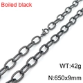 Fashionable titanium steel chain necklace in boiled black finish with screw design - 65cm / Black