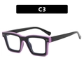 Quadratisches TR90 Blaulichtfilter Brillengestell in Lila und Schwarz mit Metallnieten - TR90 Blaulichtfilter / Schwarz und Violett