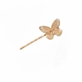 Elegant 3D golden metal butterfly hair clip with textured wings and wave design - Medium size (1pc)
