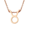 Rose gold stainless steel Taurus zodiac necklace with a polished minimalist pendant - Taurus - Rose Gold