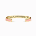 Pink enamel crown bracelet for daughters with inspirational engraving in gold-plated steel - Daughter / Pink