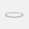 Detailed view of a silver minimalist beaded ring with unique circular pattern design - US 6 / Silver Bead Bubble