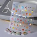 Colorful 5D embossed nail stickers with cute fruit and heart patterns for DIY manicure - Rainbow And Cherry Style (FEB-488)