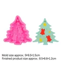 Pink silicone Christmas tree mold with dimensions and green tree finished product - Christmas Tree B (17-894) / Pink