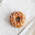 Christmas donut tree ornament with 10cm diameter and white glitter frosting details - Donut Shape