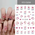 Pink heart and angel wing glitter nail stickers design for manicure style STZ-CS250 - STZ-CS250 Angel Wing Heart