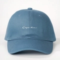 Classic blue cotton baseball cap with white Carpe Diem embroidery and curved brim - One Size / Blue