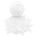 Cilindrische witte Tsjechische glazen buiskralen en zaadkralen in glazen schaal - 400 stuks/15g / Wit
