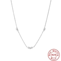 Elegante collana in argento sterling S925 con tre scintillanti zirconi bianchi - Argento 925 / Oro Bianco