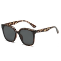 Classic oversized tortoiseshell sunglasses with grey lenses and silver rivet accents - Tortoiseshell Frame Black Grey Lens