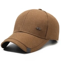 Klassische braune Baseballkappe mit Metallschnalle und Sport Fashion Webetikett - Einheitsgröße(Einstellbar) / Kaffeebraun