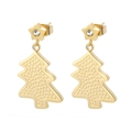 Pendientes de árbol de Navidad dorados con estrella y cristales sobre fondo blanco - Árbol de Navidad Dorado (KE44973-K)