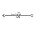 Silver stainless steel industrial barbell featuring a hollow double-layer butterfly motif - Butterfly / Silver