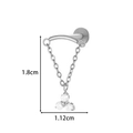 Silver F136 titanium chain labret with three zircons, 1.8cm height measurement - Triple Gem Chain Style (T2534-7#) / Silver