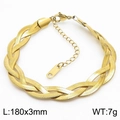 Elegantes vergoldetes Edelstahl-Armband mit dreifach geflochtener Schlangenkette 180mm - 3mm Armband (KB181354-Z)