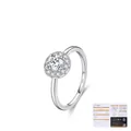 Anello halo in argento sterling S925 con moissanite da 0,5 ct e certificato GRA su bianco - Taglia US 6 / Argento