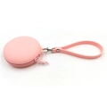 Minimalistische Silikon-Geldbörse in Rosa mit Reißverschluss und Handschlaufe - Mit Handschlaufe / Rosa