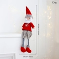 Babbo Natale di peluche con gambe lunghe in rosso e grigio, decoro natalizio 55cm - Stile Gambe Pendenti / Babbo Natale a Gambe Lunghe (Rosso)