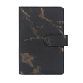 Elegant black A5 PU leather notebook with gold marble pattern and magnetic buckle - A6 No Inner Pages / Black Marble