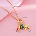 Travel pendant necklace with 18K gold plated airplane, globe and passport charms - Airplane/Earth/Passport