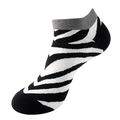 Niedrige Füßlinge mit modischem schwarz-weißem Zebramuster und grauem Rippbündchen - Einheitsgröße / C10 (Schwarz Weiß Zebra)