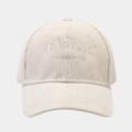 Cream corduroy baseball cap with Los Angeles vintage embroidery and 6-panel structure - Adjustable / Off White