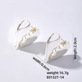 Chunky silver stainless steel heart-shaped hoop earrings with a high-polished finish - Silver-Broken Heart Pattern