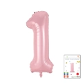 Pink number 1 foil balloon with pearlescent finish for birthday party decoration - 40-inch Pearlescent Powder With Paper Card