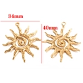 Detailed comparison of 34mm and 40mm golden stainless steel sun charms for jewelry making - Style E / Gold