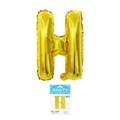 Golden 16-inch letter H foil balloon with retail card packaging for birthday decor - Letter H (With Backing Card) / 16" / Gold