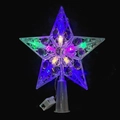 Étoile de sapin transparente lumineuse avec guirlande LED multicolore et boîtier - 15cm à Pois Multicolore (Pile bouton)