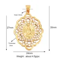 Virgin Mary gold-plated copper pendant with white zircon stones 35mm height - Yellow M143990-Gold Virgin Crystal